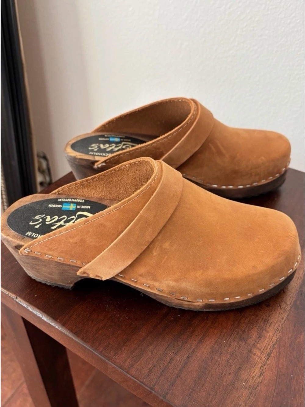 Lotta From Stockholm Tan Suede Clog Mule - Slip-On Women's